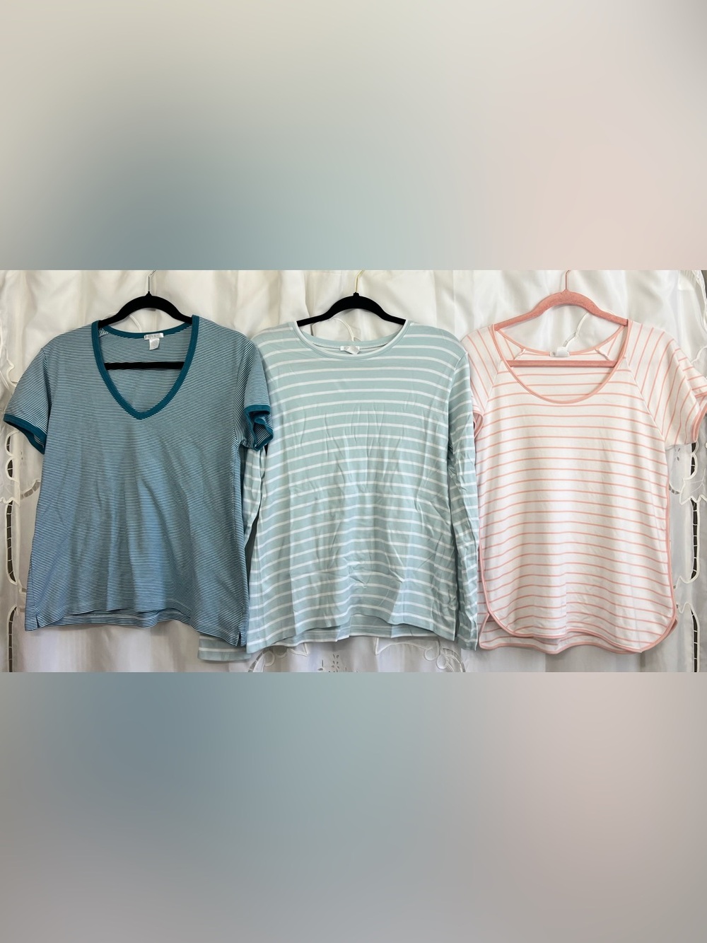 LAKE Pajamas Pima Cotton Striped Sleep Top Lot Size M 3 Piece